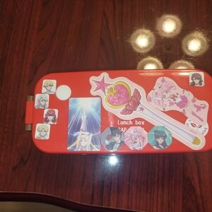 Red Anime Lunch Box with Stickers